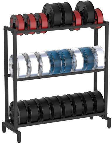3D-Drucker-Filament-Aufbewahrungsregal, robuster Metallhalter mit 3/5-stöckiger Option, präzisionsgefertigte Verbindung, verstellbare Füße, sicherheitsoptimierter Rand für Werkstatt, Studio, Heimbüro