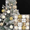 Weihnachtskugeln Gold Weiß Set Christbaumschmuck - 44 Stück Weihnachtskugeln Kunststoff, Christbaumkugeln Kunststoff, Weihnachtsbaumkugeln Christbaumschmuck, Weihnachtsdeko Set