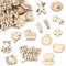 BOOMTOP 100pcs Glücksbringer Streudeko Silvester Deko Holz Konfetti Kleeblatt Tischdeko 2025 Frohes Neues Jahr Deko Beschreibbar Holz Viel Glück Schweine Hufeisen Neujahr Deko Give Away 0,8-4,2cm