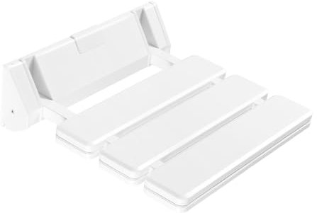 Fällbar sits vägg duschstol, vikbar väggmontering duschstol upp till 130 kg, duschklappsits för badrum vit