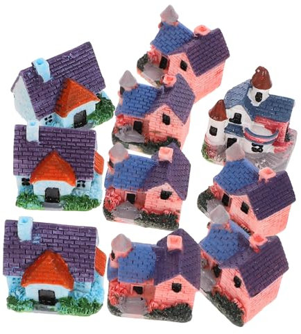 HEMOTON 10stücke Teiliges Miniatur Resindekorationen Für Garten Und Aquarium Farbenfrohe Kleine Und Hausmodelle Für Kreative