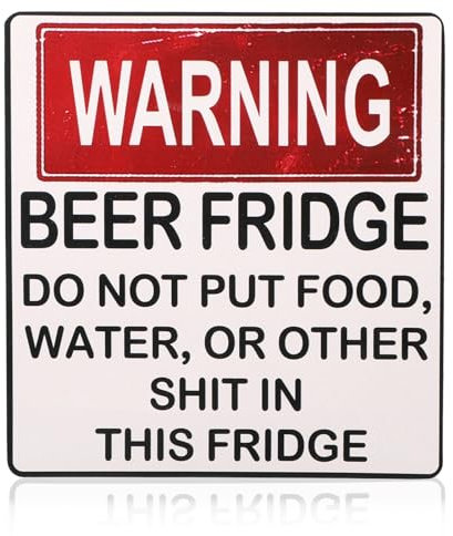 Prasacco Warning Beer Fridge Magnet,Funny Beer Fridge Stickers Beer Fridge Warning Sign Beer Stickers Magnet Do Not Put Food,Water,Or Other Shit In This Fridge Refrigerator Stickers for Home Bar Decor