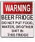 Prasacco Warning Beer Fridge Magnet,Funny Beer Fridge Stickers Beer Fridge Warning Sign Beer Stickers Magnet Do Not Put Food,Water,Or Other Shit In This Fridge Refrigerator Stickers for Home Bar Decor