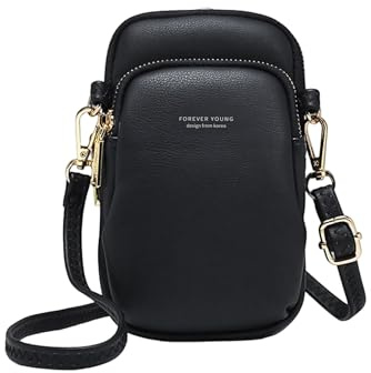 Mabecol Borsa Donna Piccola Tracolla Spalla Porta Cellulare Nero