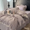 GETIYA Unifarben Lila Hellviolett Bettwäsche 135x200 4Teilig Rüschen Bettbezug Damen Mädchen Bettwäsche Baumwolle Doppelbett Deckenbezug mit 2X Reißverschluss Kissenbezug 80x80