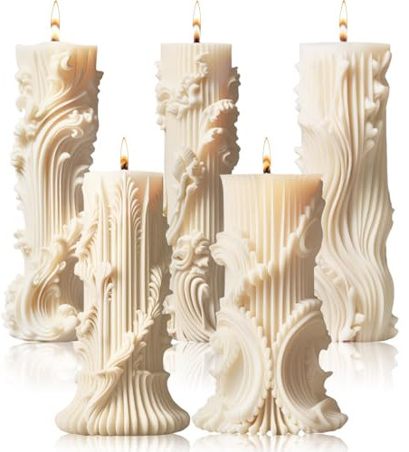 5 Stück Kerzen Silikonformen Kerzenformen zum Gießen DIY-Kerzen im Römischen Stil Kerzenformen Silikon für Duftkerzen Auch Geeignet für Handgemachte Seifen Urlaubskerzen