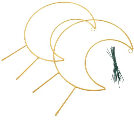 VICASKY 1satz Metall Pflanzenstütze Im Mond-Design Für Kletterpflanzen Und Wiederverwendbare Rankhilfe Für Topfpflanzen Für Innen Und Außenbereich Mit Grünen Kabelbindern