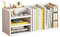 Weißes Schreibtisch-Bücherregal, 3 Etagen, kleines Bücherregal für Zuhause/Büro, kompaktes CD-Regal, 25 cm hoch (Größe C), perfekt für Bücher und Medien