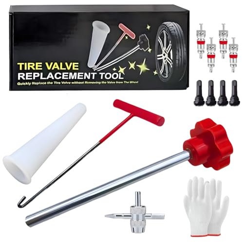 SI SEN Reifenventil Werkzeug Set, 13 Stück Ventilentferner & Reparatur Kit, Reifenventil Abzieher Werkzeug Set, für Auto, Motorrad, Fahrrad