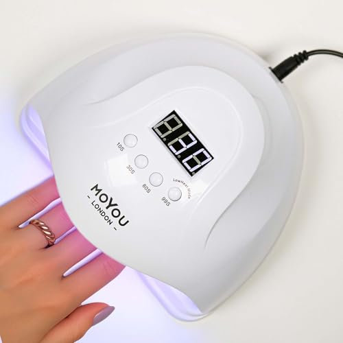 MOYOU LONDON 6W UV LED Nail Lamp – Fast Curing Nail Dryer for Gel Polish & Acrylic Nails – Auto Sensor, 4 Timer Settings, Portable, USB Powered Salon Quality Gel Nail Lamp