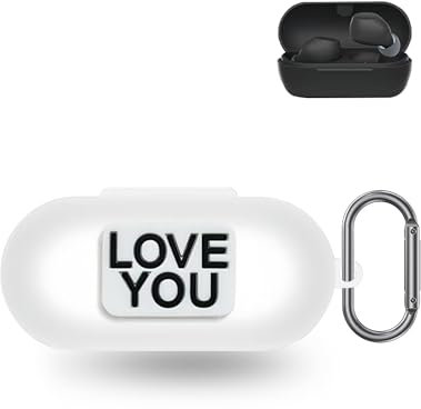 For Sony WF-C510 Truly Wireless in-Ear Bluetooth Earbud Headphones,Daunke Soft Silicone Protective Cover,Skin Case with Carabiner,Full Protection,Black