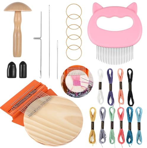 Speedweave 21-Hook Mini Set, Includes Darning Mushroom, Comb, and Accessories for Weaving Repair