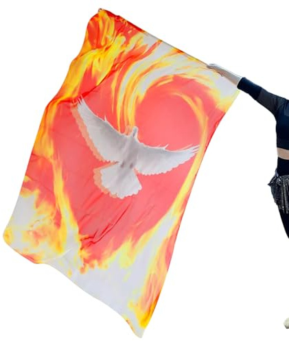 Drapeaux de culte pour danse église | Drapeaux de louange avec tige flexible | Accessoires de scène pour événements, réunions, pratique, performance en plein air, groupe, filles, adultes, danseurs