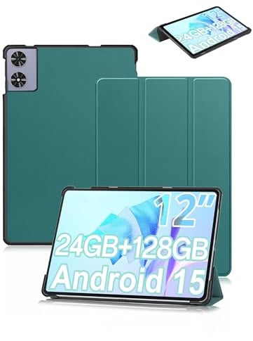 toergy Hülle für SVITOO P108 12 Zoll Tablet, Dünner Ständer-Dreifaltiger Hartschutzhülle,Wasserdicht, stoßfest und staubdicht,Grün