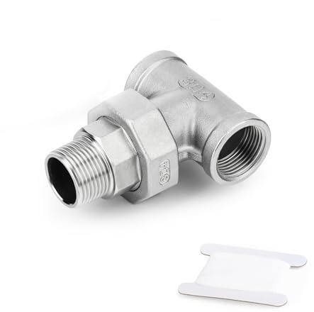 TAILONZ PNEUMATIC 304 Edelstahl-Guss-T-Stück 3-Wege-Verbindungsstück 3/4 Innengewinde x 3/4 Außengewinde BSP-Gewindeadapter (1er-Pack)