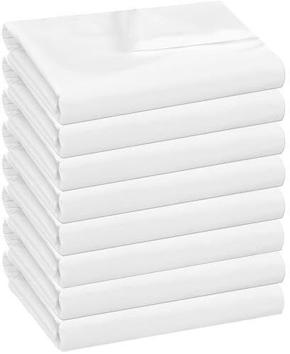 8 Stück Bettlaken Betttuch Haustuch ohne Gummizug Weiß 168 x 244 cm