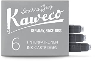 Kaweco Fountain Pen Ink Cartridges Smokey Grey of 6 | Premium Ink with Short Standard Cartridges in Grey | Vegan Cruelty Free Water Soluble Calligraphy Lettering Writing