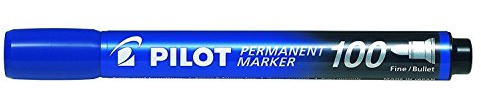 Pilot 100 Series, 4.5mm Bullet Tip Permanent Marker- Blue (Box of 20)