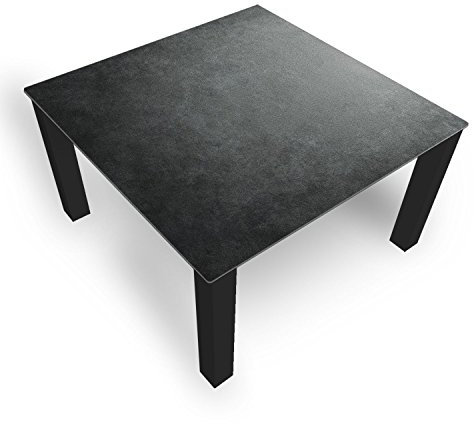 DekoGlas Couchtisch 'Granit Grau' Glastisch Beistelltisch für Wohnzimmer, Motiv Kaffee-Tisch 100x100 cm in Schwarz oder Weiß