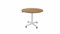 Geramöbel Konferenztisch mit Hubsäule, Kreisform, Gestell auf Rollen, D-900x680-1120, Nussbaum