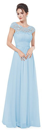 Ever-Pretty Robe de Soirée Longue Demoiselle d'honneur Femme 44 Bleu Clair