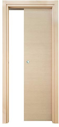 Kimono Porta Interna Scorrevole a Scomparsa Ecodoor 2.0, Rovere Sbiancato, Reversibile (210x90)