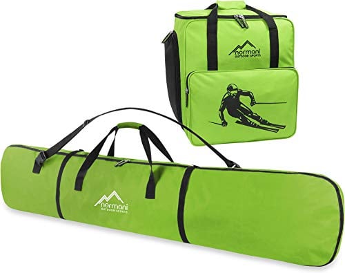 Snowboard Taschen-Kombi bestehend aus Snowboardtasche 166cm und geräumiger Zubehörtasche für Helm, Schuhe und weiteres Ski-Equipment - verfügbar in Mehreren Farben Farbe Grün