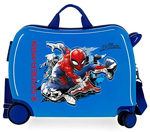 Marvel Spiderman Geo Valise Enfant Bleu 50x38x20 cms Rigide ABS Serrure à combinaison 34L 2,1Kgs 4 roues Bagage à main