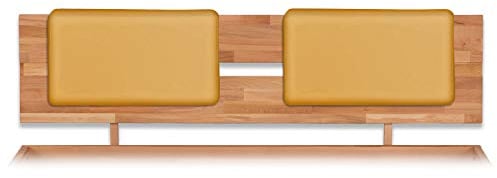 Bubema Polster-Steckkissen für Bettkopfteil, 2er-Set, für viele gängige Betten, Farbe: Ocker