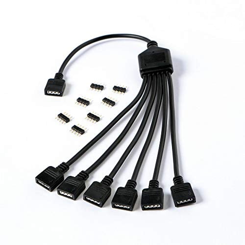 GELID SOLUTIONS RGB 1 à 6 Séparateur - Compatible ARGB, Standard 12V RGB et 5V ARGB - Connectez jusqu'à 6 appareils RGB.