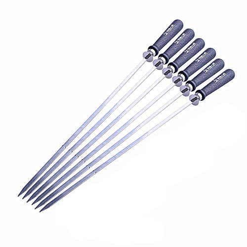 ZUOLUO 6PCS Brochetas de Carne de Barbacoa Pinchos Largos Pinchos Pinchos para Barbacoa Brochetas de Metal Barbacoa al Aire Libre Pinchos Kebab Palos