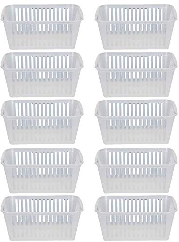 Plastic Handy Basket Storage Basket Great for Bathrooms,Bedroom and Kitchen-25CM -(CLEAR) (10)