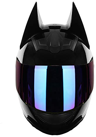 Motorradhelm Herren, Fullface Helm Anti Fog Doppelvisier Motorrad Klapphelm Geschlossenen ECE Genehmigt Motorradhelm Cat Ears für Damen 54~62CM