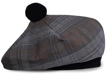 UMAM Tam o' Shatner Tammy-Mütze aus Acrylwolle, traditionell, Flache Motorhaube, Kilt, viele Tartans, Black Watch Weathered 013tcp, One Size