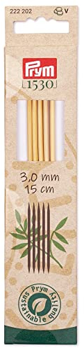 Prym 222202 Strumpfstricknadeln Prym 1530, 15 cm, 3 mm, Holzfarben