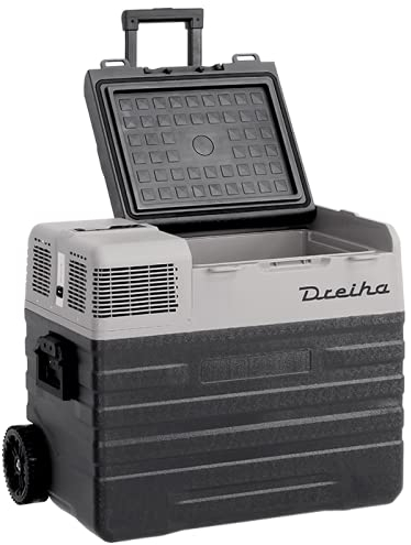 Dreiha CBX62-BR Nevera Portátil con compresor LG, CoolingBox 62-BR con una capacidad de refrigeración de +20°C a -20°C, Conexiones 12V / 24V 0 110V/ 220V para coche, camión, barco y autocaravana