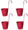 Hängetöpfe Ø 14 cm Übertopf Blumentopf 4 Stück (Rot)