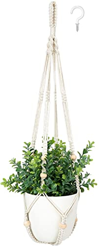 Mkono Plante artificielle à suspendre avec pot, plantes à suspendre, décoration artificielle en macramé avec fausses plantes bohèmes, pour la maison, la chambre, la salle de bain, la cuisine, le