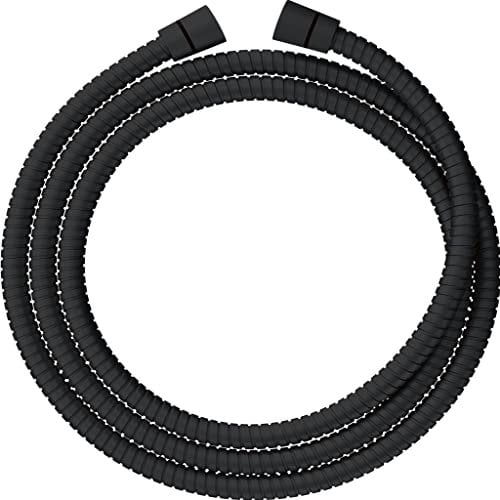 SparkPod Quick Install Shower Hose Replacement - 79 Inches Stainless Steel & Brass Connectors for No-Tools Installation - Extra Long Shower Hose Attachment for Handheld Shower Head (Black Matte)