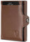 VON HEESEN Slim Wallet mit RFID-Schutz - Mini Geldbörse Herren & Damen klein - Kreditkartenetui Geldklammer Kartenetui - Geldbeutel Portmonee Portemonnaie klein (Braun)