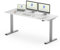 FLEXISPOT Höhenverstellbarer Schreibtisch 160×80cm, mit Haken und 25mm EINTEILIGER Tischplatte, ergonomischer Schreibtisch mit LED-Höhenanzeige und Memory-Funktion (Weiß, Grau)