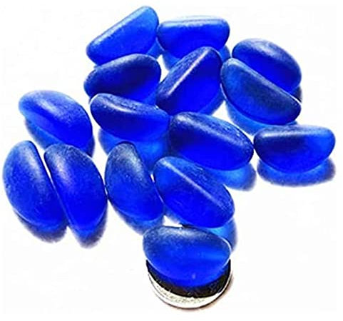 GIVBRO Galets décoratifs en granules de gravier de rivière, mini pierres en verre pour décoration de paysage, jardin, aquarium, bleu – 500 g