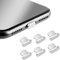 Jagowa 6 Pcs Phone Dust Plug Set Aluminum Alloy Anti Dust Charging Port Cap Cover Protection Plug Accessories for iPhone (Silver)