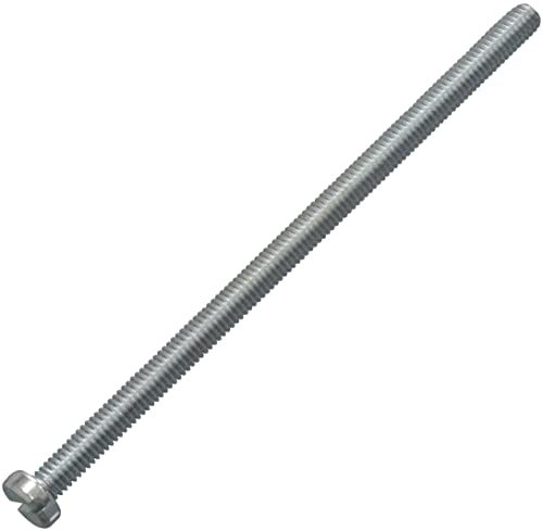 AERZETIX - C60172 - Set di 10 Viti di metallo a testa cilindrica M4x80mm con impronta intaglio S - bullone di montaggio - DIN 84 - durezza 4.8 - in acciaio zincato - colore argento