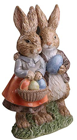 BAOK Osterhasen-Paar, Kunstharz-Figur, Statue, Büro, Tischdekoration, Hase für Ostern, Heimdekoration, Ostergeschenk