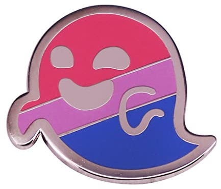 Cute Colorful Ghost Brooch Bisexual Pride Flag Inspired Badge Rainbow Ghost Shape Hard Enamel Pin Bisexual Homosexual Jewelry Gift Suitable for Shirt Jacket Canvas Bag