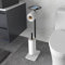 FEILERN Toilet Paper Holder Stand for Bathroom Floor Standing Toilet Roll Dispenser Storages 4 Reserve Rolls, with Top Storage Shelf for Cell Phones, Wipe, Wallet and More(Marble Black)