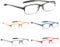 PROFLEX SpareSpecs Reading Glasses (value 5 pack) - lightweight, impact resistant, scratch resistant, bendy, flexible, anti-slip, unisex (mens + womens) (black, grey, brown, red, blue; oval; +3.5)