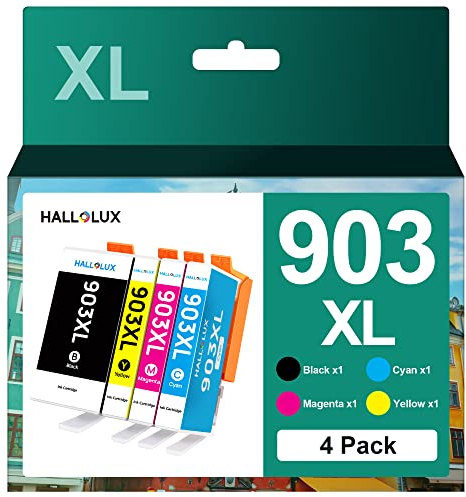 903XL 903 XL Multipack Kompatibel für HP 903 XL 903XL Druckerpatronen für Officejet 6950 6960 Officejet Pro 6970 6960 Drucker(4er-Pack: 1 Schwarz 1 Cyan 1 Magenta 1 Gelb)