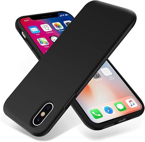 Cracksin Hülle Kompatibel mit iPhone X/XS Hochwertiges Liquid Silikone Case weiche TPU Stoßfest Handyhülle Kratzfestes Rundumschutz Flexible Cover